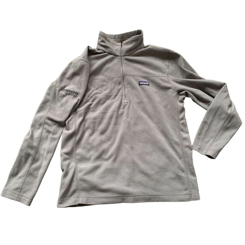 Patagonia Micro D Pullover 1/4 zip Grey Fleece SWEATER JACKET Men's sz L